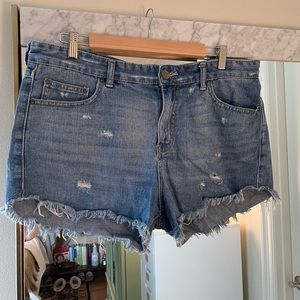 Free People Mid Rise Denim Shorts